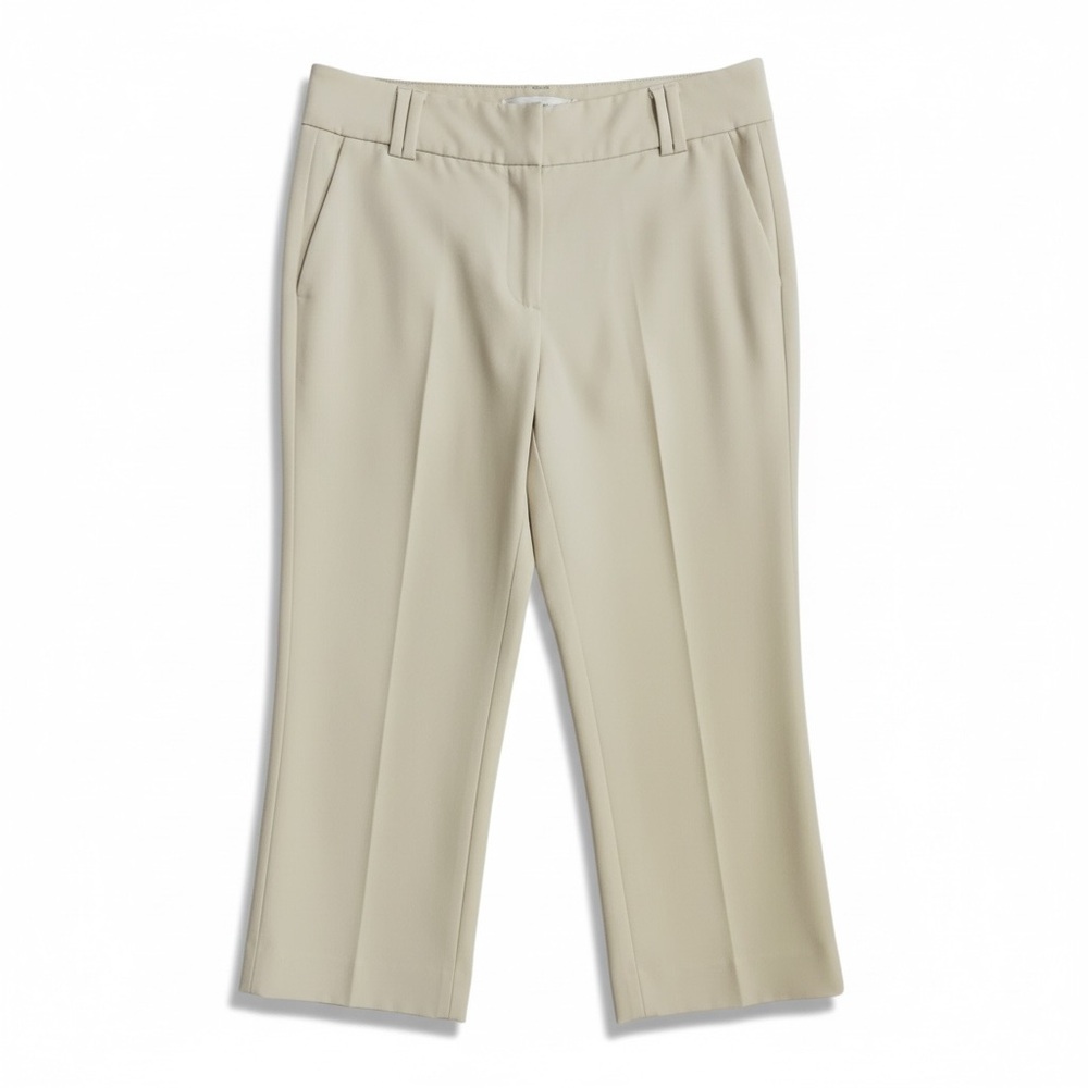 Larry Levine Dress Pants Khaki Crop Stretchy Capri 4P Petite Career Work Office